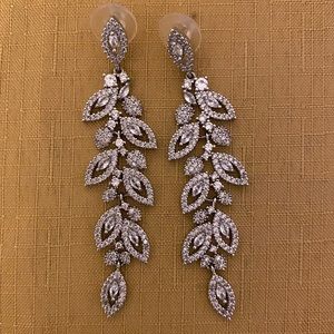 Sweetv chandelier leaf drop cascading earrings pierced
